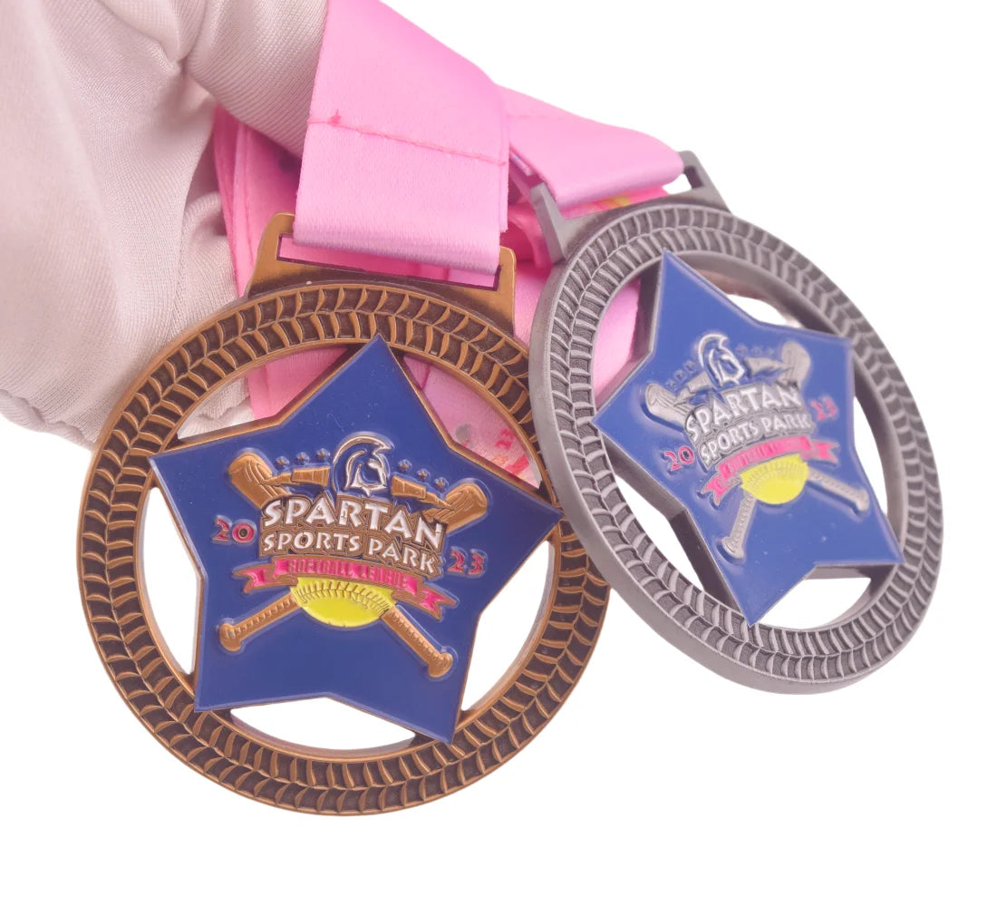 Custom Softball Medals and Trophies for Spartan Sports Parks Cutout Softball Medals Football Baseball Compeitiion Medal Awards