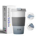 HAERS Portable 304 Stainless Steel Coffee Tumbler with Handgrip Drink Thermal Cup with Lid for School Box Packing