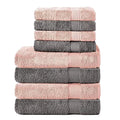 100% Pure Cotton 8-Piece Bath Towel Set Soft and Super Absorbent Quick-Dry Solid Color Jacquard Disposable and Sustainable