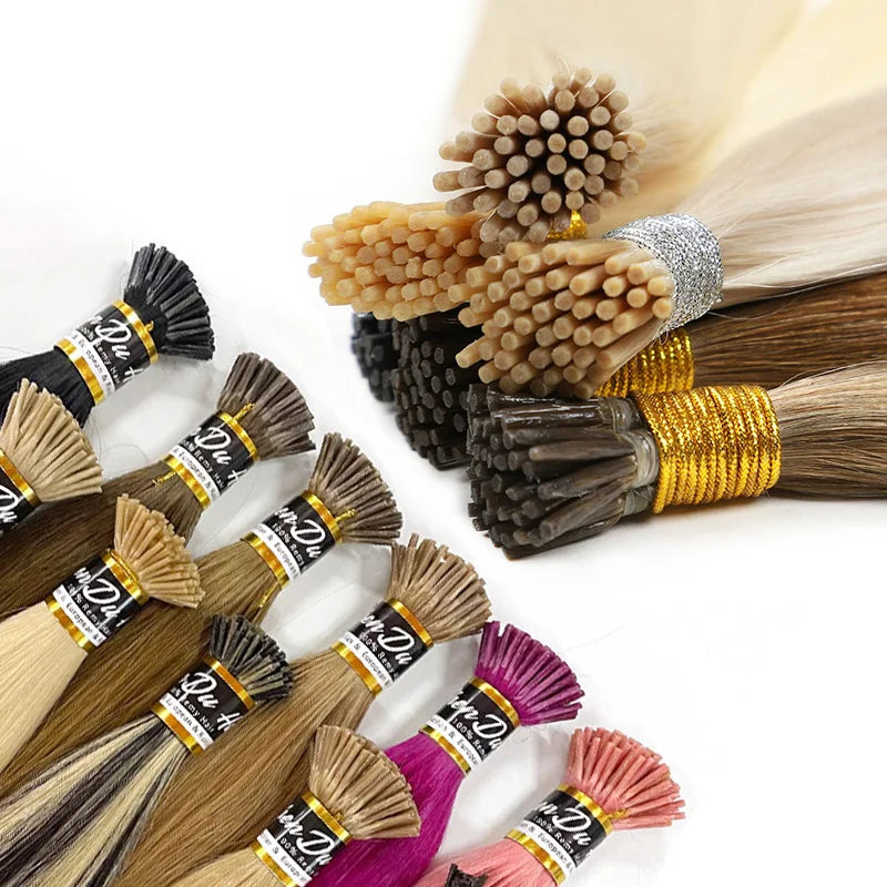 22 Inch 1b 100g Itip Human Hair Extensions Straight I-tip 100% Remy Hair Raw Virgin Russian Double Drawn I Tip Hair Extensions