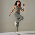 Janya Women's 2 Piece Workout Clothing Set Breathable Seamless Gym Fitness Scrunch Butt Leggings Sports Bra Sustainable Yoga Set