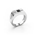 Custom Sterling Silver 925 Men's Rings High Quality Wholesale Fine Jewelry Ring for Men Simple Square Black Zircone Ring