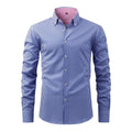RNSHANGER Spring Fashion Plaid Long Sleeve Men's Shirt Breathable Casual Regular Fit