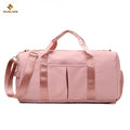 HUALIAN Customized logo Large Capacity pink Duffle Bags Gym Women Waterproof Sports Travel Bag With Compartment