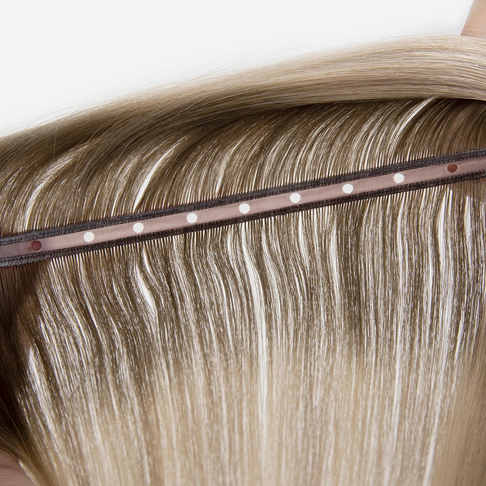 Double Drawn Russian Hair Xo Invisible Hole Weft New Design Twin Tab Skin Weft Extension with Holes