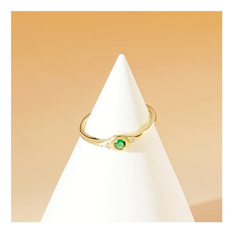 925 Pure Silver Zircon Female Personality Ring Free Video and Picture Simple Fold Design for Wedding Party or Anniversary