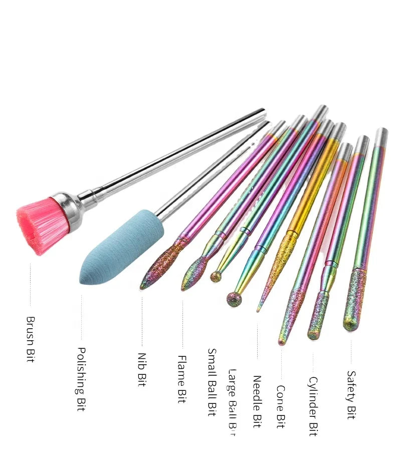 Nail Drill Bit Ceramic Tungsten Cutters for Manicure Carbide Nail Drill Accessories Bits Nail Art Equipment Tools