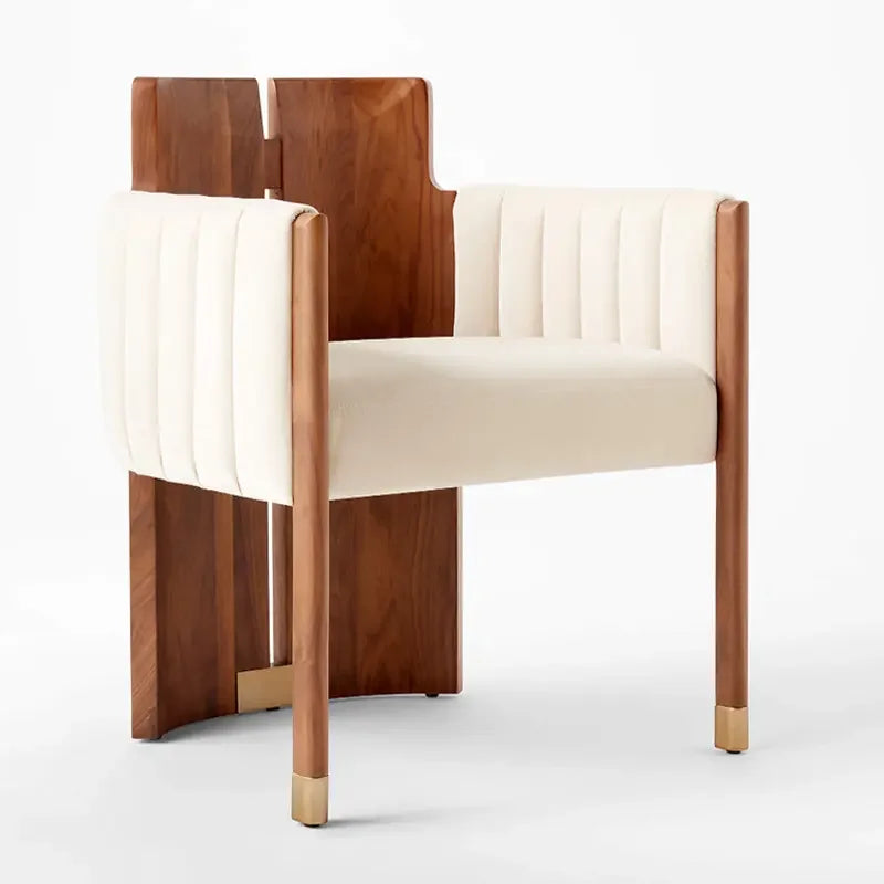 Nordic Design Solid Wood Single Sofa Chair for Hotel Lobby Outdoor Bedroom School Villa-Simple Leisure Negotiation Purpose