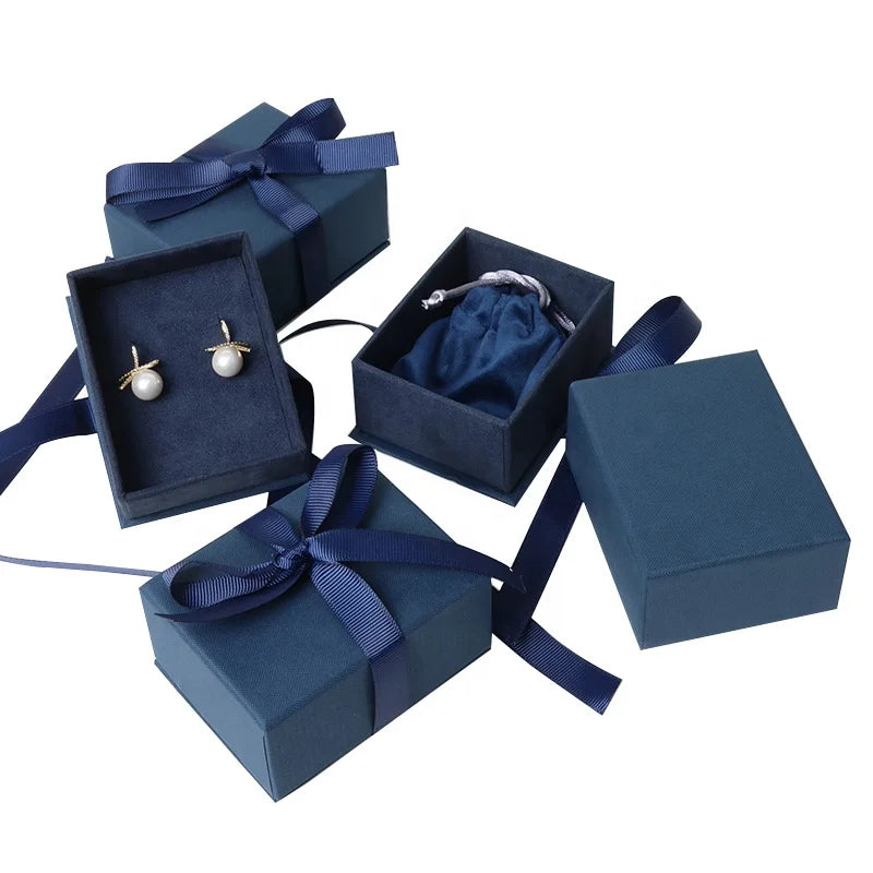 Milan Custom Eco High Heaven Rigid Cardboard Book Shape Gift Packaging Jewelry Box 007 with Ribbon Custom Color & Logo