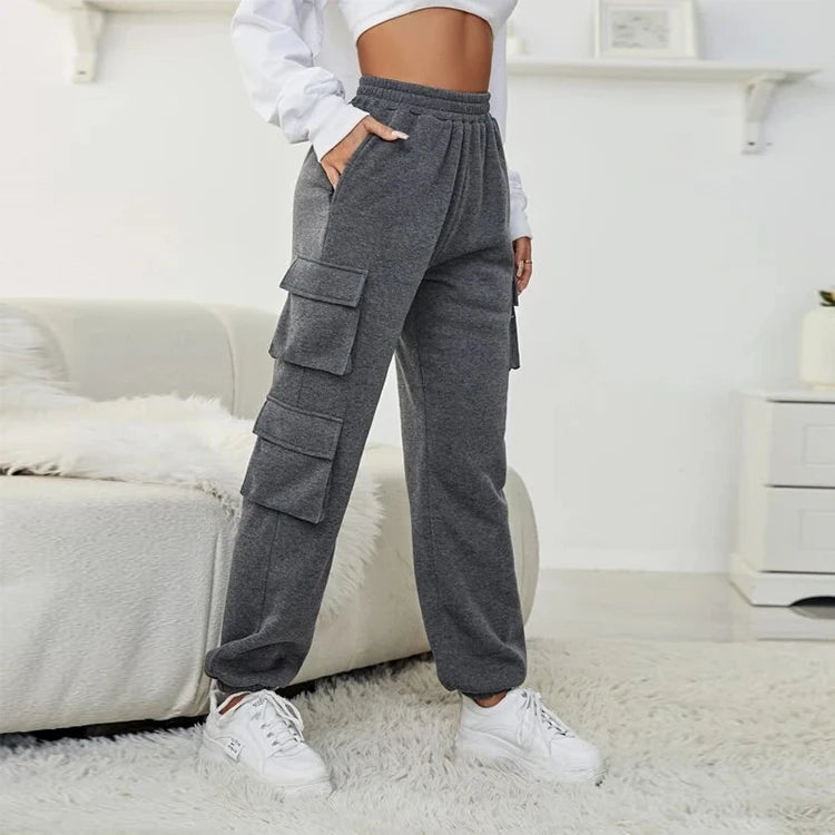 Wholesale Comfy Cotton Women Cargo Pants Ladies Streetwear Sweatpants Causal Womens Cargo Pants With Large Pockets