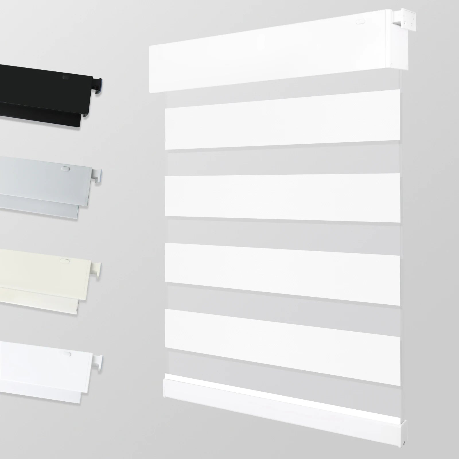 No Drill No Tools Smart Electronic Motor Roller Shades Day and Night Fabric Blackout Window Motorized Zebra Blinds for Window
