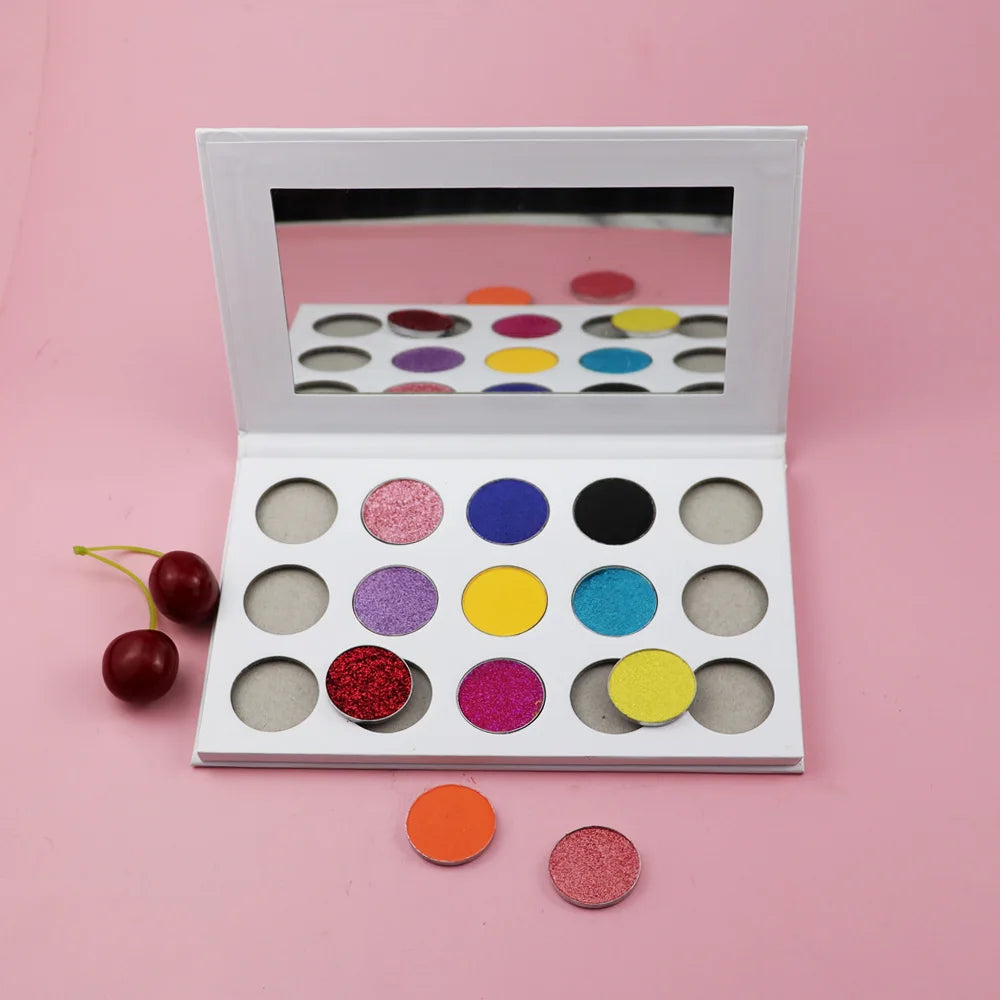 Wholesale 15-Color Eyeshadow Palette Matte Shimmer Glitter Luminous Metallic Finish Single Form Powder Cosmetics Private Label