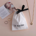PandaSew 11x8cm Cotton Canvas Jewelry Packaging Bag Jewelry Pouch with Custom logo