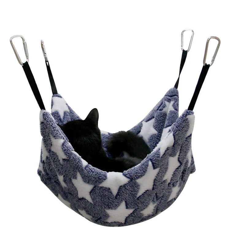 Star Pattern Nap Sack Swing Bag Pet Sleeper Cat Cage Hammock for Ferret Rat Sugar Glider & Other Small Animals