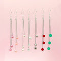 Fashionable Jewelry Silver Plated Earring Clips Imitate Pearl Copper Long Tassel Drop Dangle Earrings for Women Party Gifts
