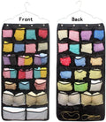Dual-Sided Hanging Closet Organizer with 42 Mesh Pockets and Metal Hanger Oxford Storage Bags for Tools 2-Sided Design