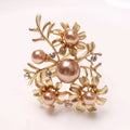 2023 New Elegant Champagne Gold Flowers Floral Pearls Rhinestones Napkin Ring Table Cloth Holder for Wedding Party Tabletop Hire