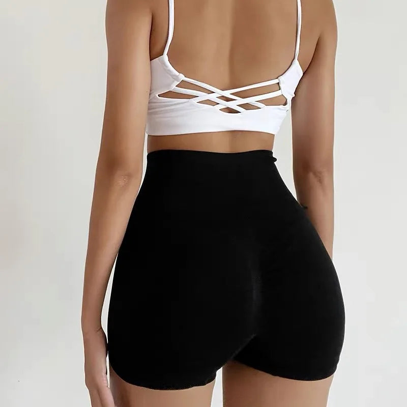 High Waist Seamless Abdomen Control Scrunch Butt Sports Shorts Lightweight Running Yoga Fitness Leggings Shorts for Women