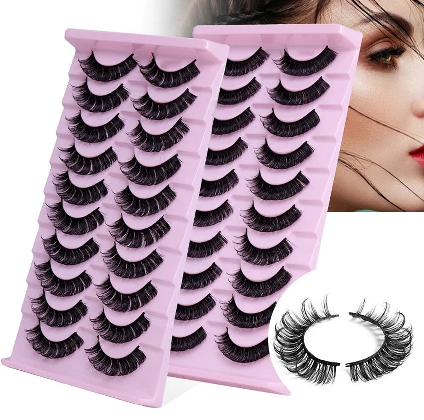 Wholesale Russian Volume D Roll Strip Lashes 3d Cat Eye Faux Mink Lashes 20mm 25mm 3d Silk Mink Lashes
