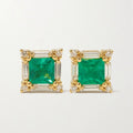 LOZRUNVE 18k Gold Jewelry Small Baguette Classic Stud Earring Sterling Silver 925