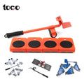 TOCO 5pcs Heavy Duty 3-Wheel Transport Roller Set ABS+Steel 300kg Load Capacity Furniture Moving Dolly Movers System