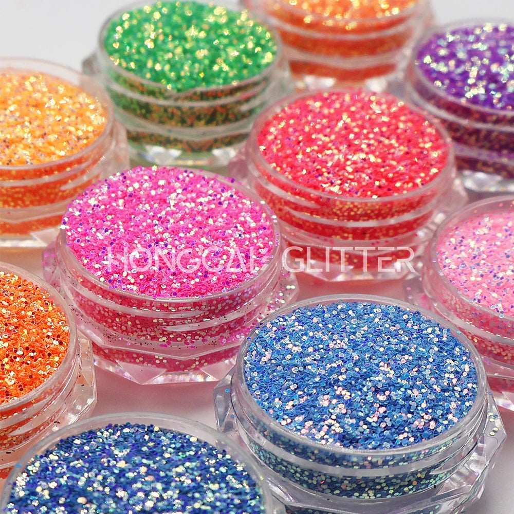 Bulk Neon Color Shift Polyester Fine Glitter Wholesale for Nail Arts and Christmas Decoration Crafts
