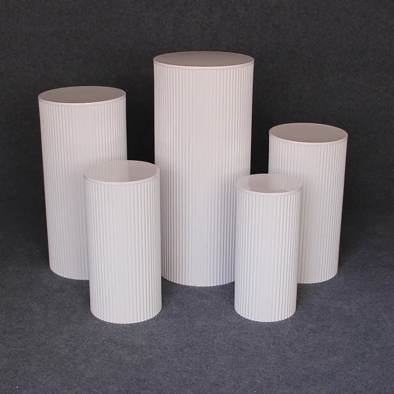 L909 Table Dessert Stand Party Metal Round Column Flower Cylinder Plinths White Round Cakes Stand Display for Wedding Decoration