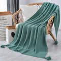 Amity Multifunctional Office Nap Blanket Tassel Knitted Air Conditioning Warm Throw Blanket Knit Blanket for Winter