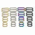 Meetee BF087 38mm Hardware Accessories O D Ring Tri-Glide Slider Hooks Bra Webbing Adjuster Clasp Metal Bag Buckles