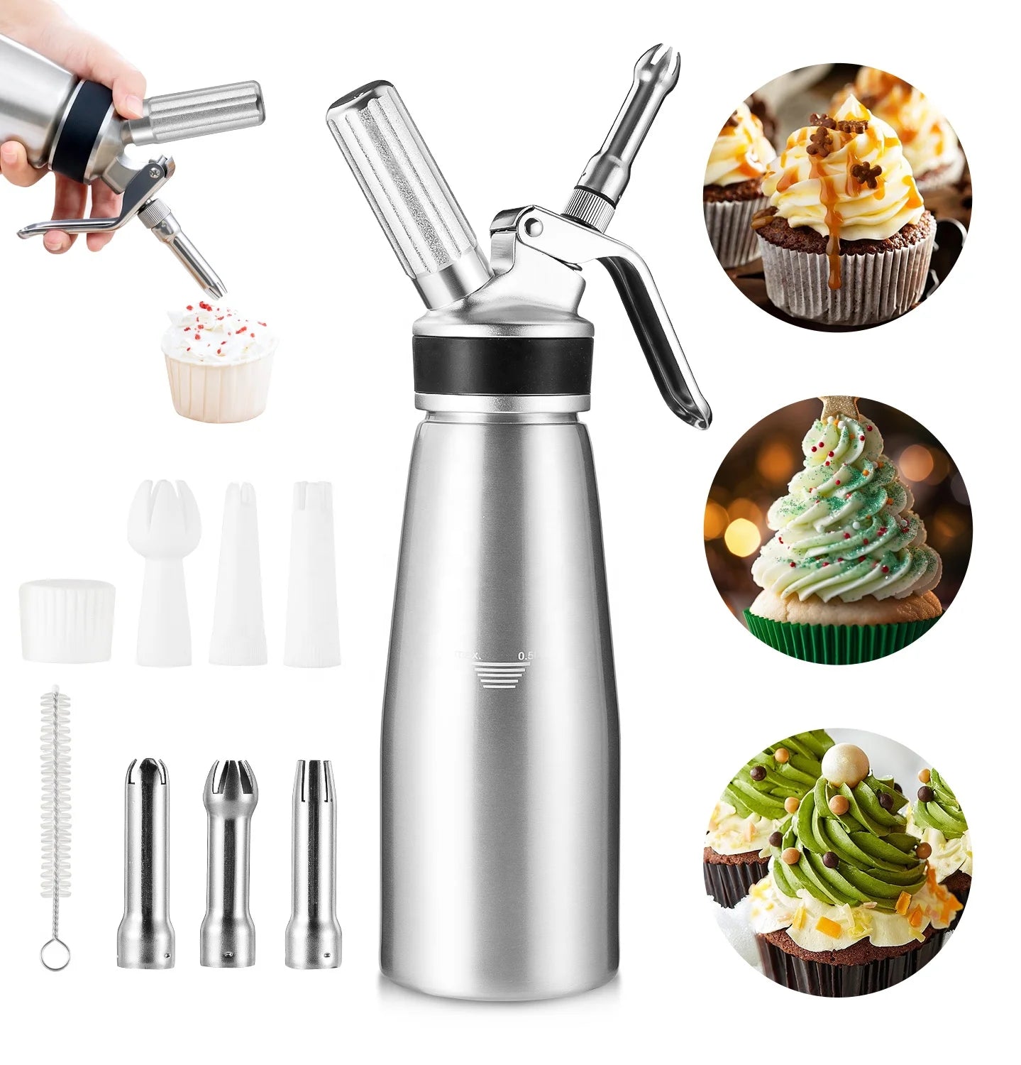Mini Portable Whipper Machine Whipping Cream Dispenser for Dessert Birthday Party