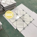 Wholesale Natural Marble Gray Lines Waterjet Mosaic Tiles Parquet Size Customizable