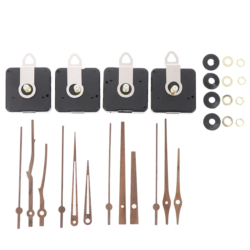 Sweeping Clock Movement Sets With Black Short Walnut Solid Wood  Hands Pointer