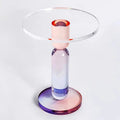 Round Transparent Gradient Acrylic Coffee Table for Bedroom and Living Room Home Furniture with Metal Material