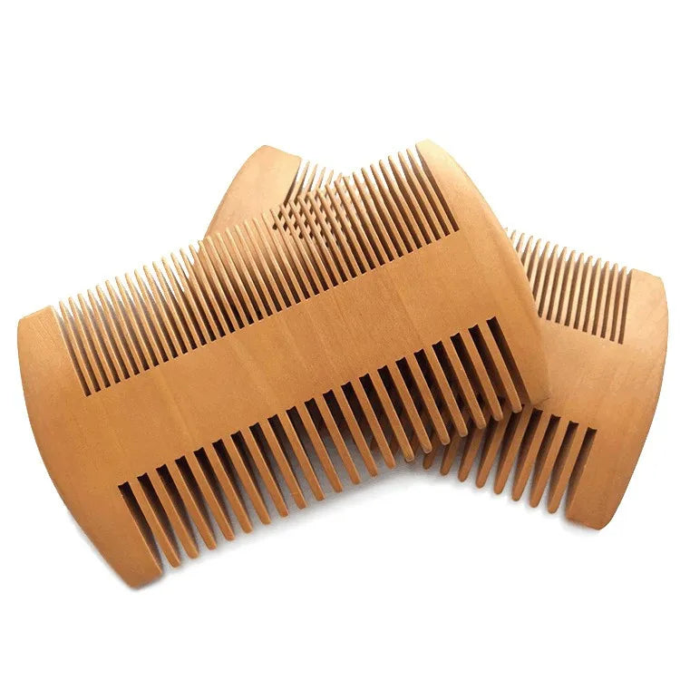 Wholesale Natural Wooden Wide Tooth Beard Comb Mens Pocket Mustaches Comb Custom logo