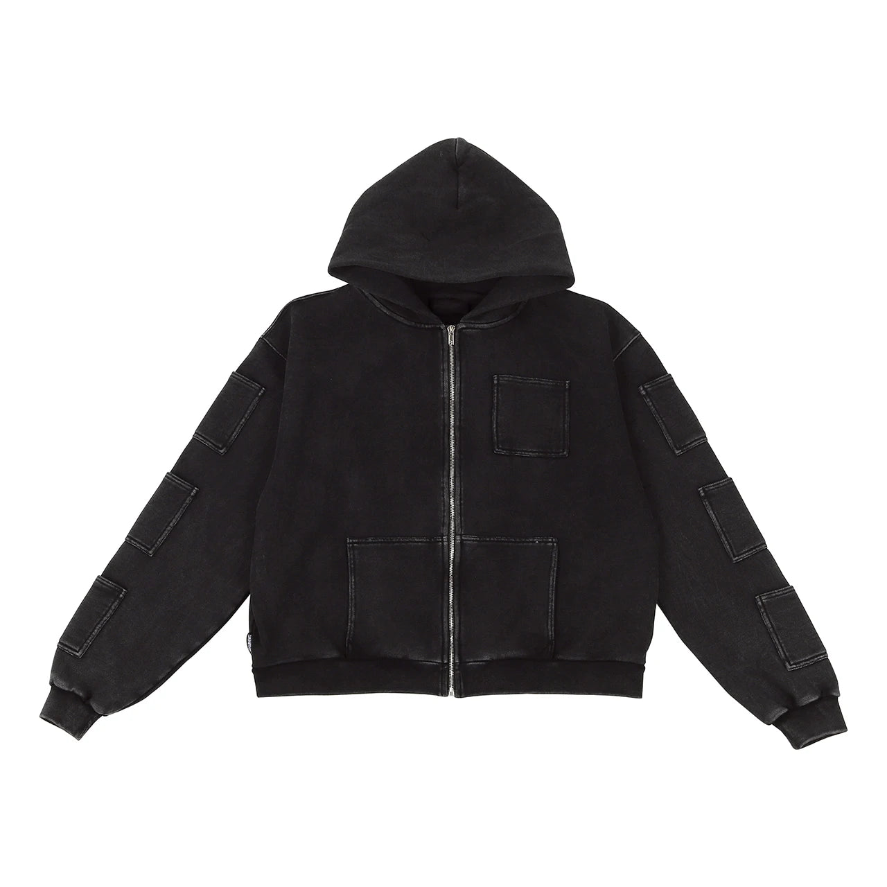 Men Custom High Quality French Terry Heavyweight Unisex Distressed Zip up Hoodie Sweatshirts Acid Washed Sun Faded Hoodies