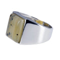 Sterling Silver 925 Simple Square Natural Onyx Stone Turkish Finger Ring Designs for Men