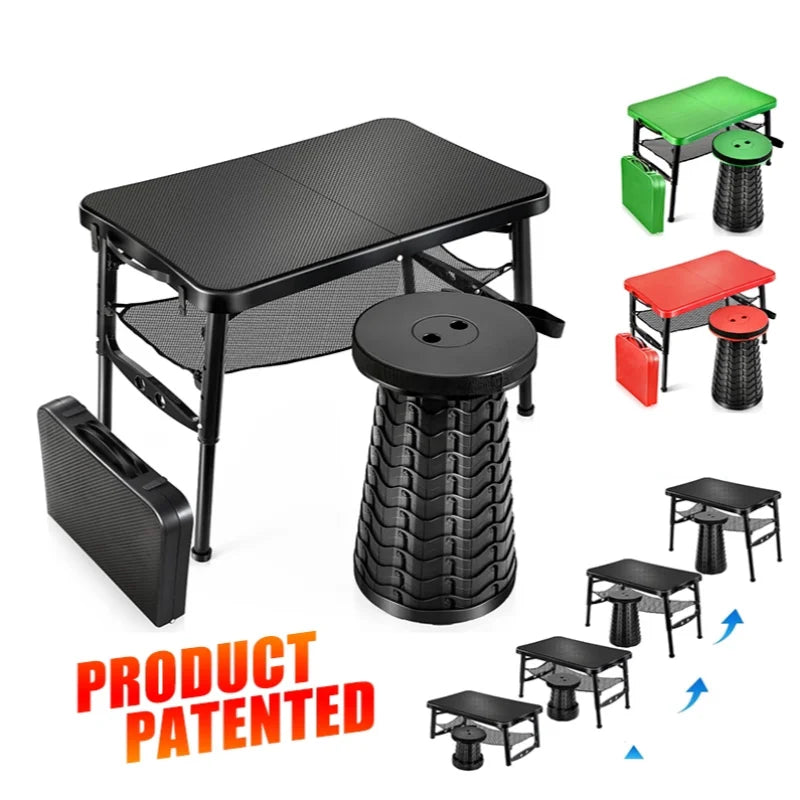 Small Folding Camping Table Portable  Outdoor Picnic Table Adjustable Height Lightweight Camp Table Desk