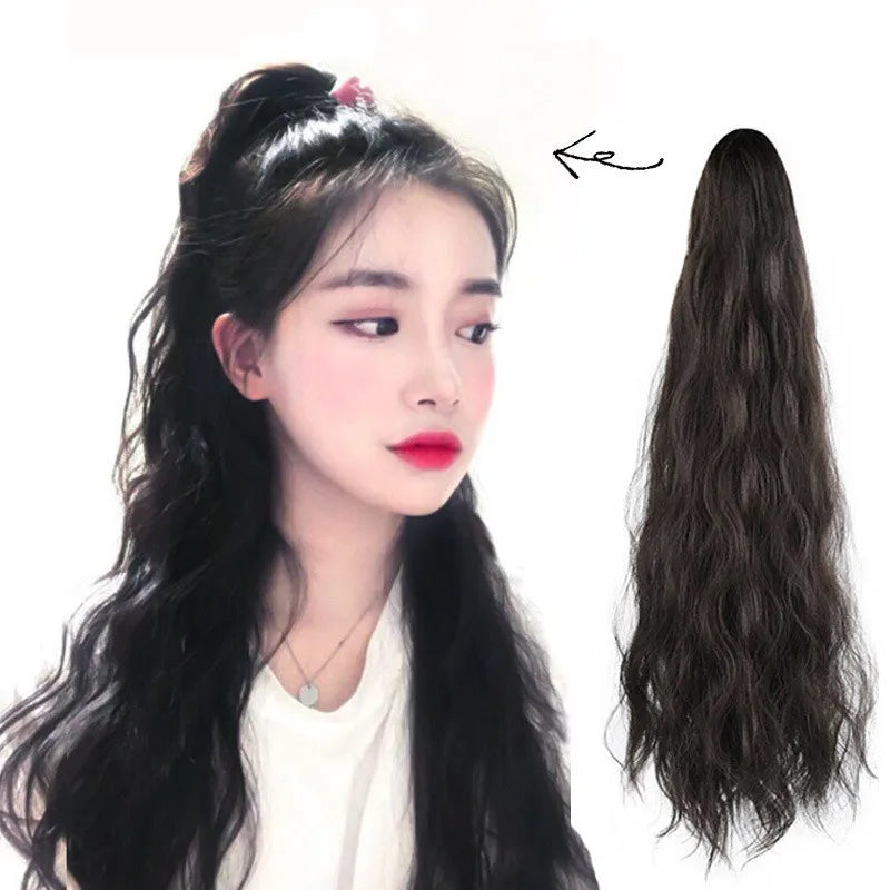 Synthetic Top Grade Wigs Dobdle Water Wave Kinky Curly Soft Locs Hair Extensions Wigs Bundles 25cm Clip-in Single Weft