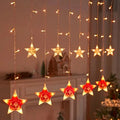 Pafu New Christmas Home Garden Led Lights 10 Pcs Paint Star Snowman Bell String Plug Lights Indoor Decorations
