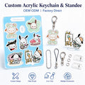 CNAWO Clear Acrylic Keychain Stand Display Acrylic Paper Clips Keychain High Quality Custom Personalised