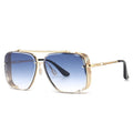 Europe and the United States New Double Beam Metal Cut Edge Sunglasses INS square Sunglasses
