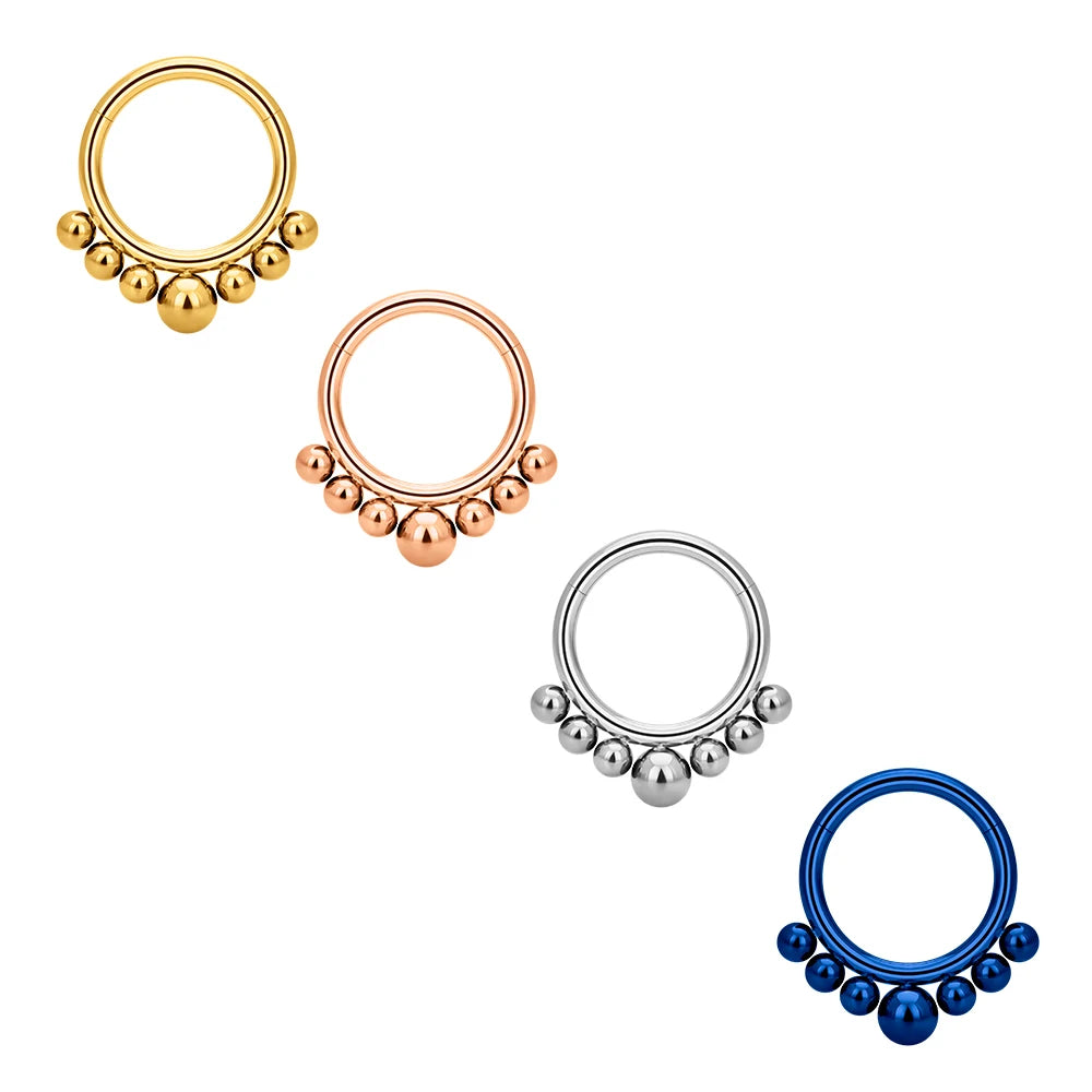 Wholesale ASTM F136 Titanium Segment Septum Hoop Clicker Nose Ring Ear Helix Tragus Daith Cartilage Women Body Piercing  Jewelry