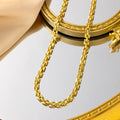 Non Tarnish Fashion Vintage Stainless Steel Necklace Wholesale 18K Gold Plated Clavicle Chain Necklace Bracelet for Women