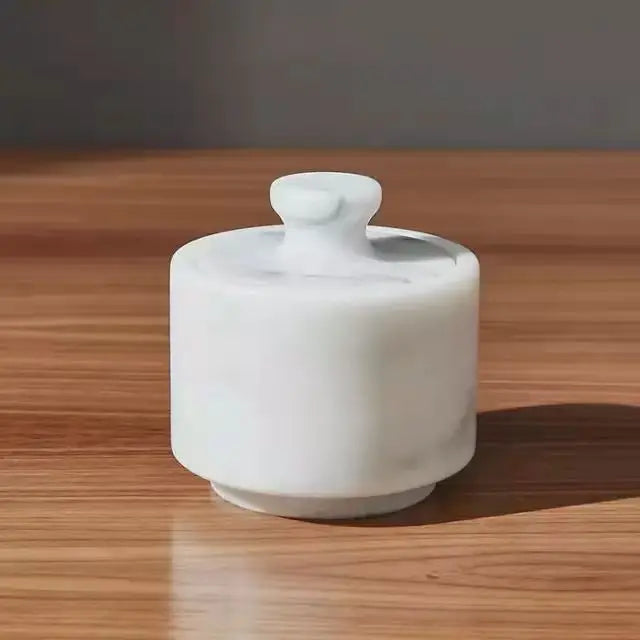 Food Storage Pot for Home Restaurant Ketchin Marble Spice Salt Sugar and Pepper Pot Container Marble Storage Pot