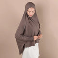 Khimar With Sleeves Muslim EID Islamic Clothing Ramadan Cotton Jersey Stretchy Prayer Big Hijab One Piece Khimar With Sleeve