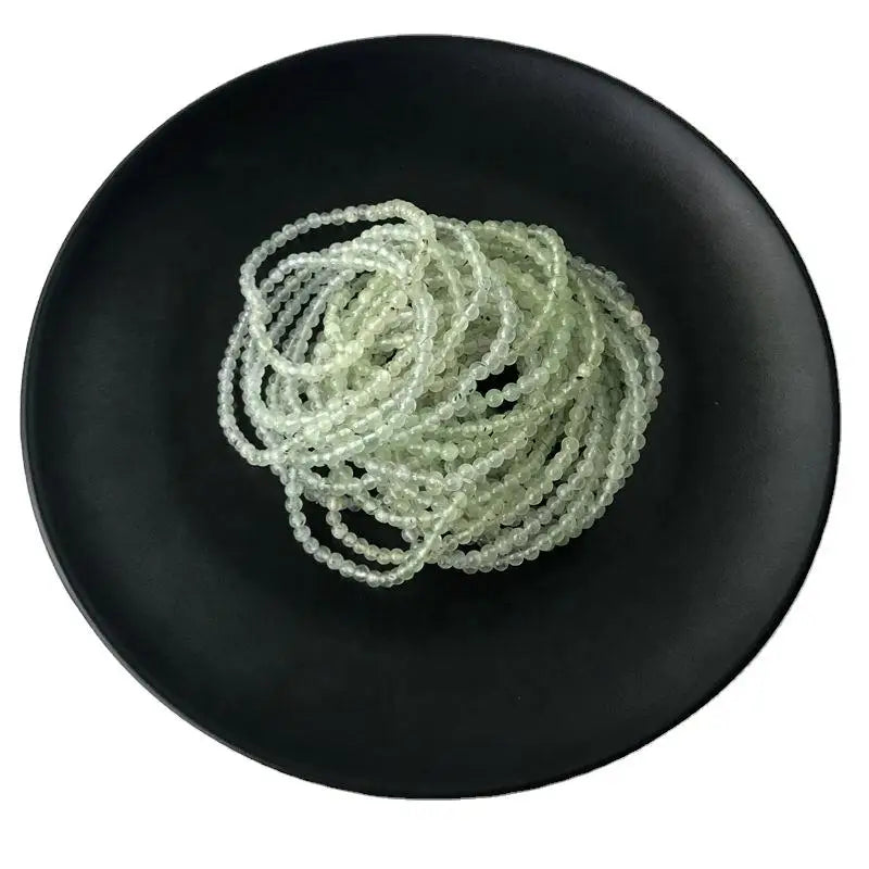 Gemstone Bead Stretch Bracelet Prehnite 4mm Round Bracelet Wholesaler