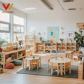 Montessori Daycare Kids Wooden Tables Chairs Children Nursery Furniture Set Preschool Kindergarten Table for Nursery Classroom