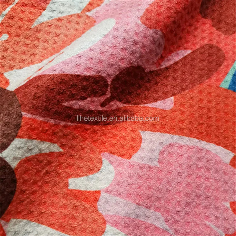 Waffle Sand Free Beach Towel Print GRS Shandong Rectangle Custom Design your Design Woven Printed Towel Recycled Material LIHE