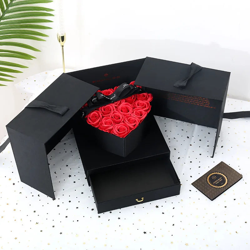 In Stock Luxury Gift Box Floral  Acrylic  Boxes Packaging Flower Boxes for Bouquets Valentine's Day Wedding