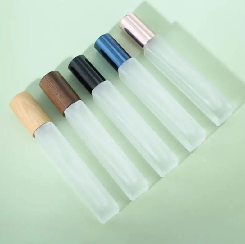Custom 10ml Empty Clear Frosted Square Glass Perfume Atomizer Bottle Portable Matte Spray Bottles Carton Packing MOQ 100pcs
